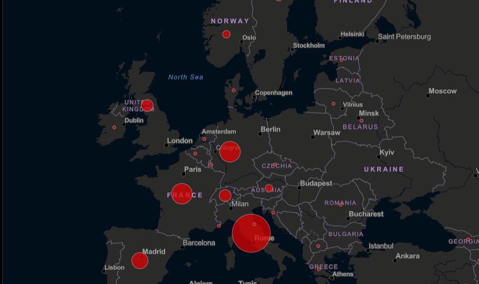 Coronavirus: peste 2.000 de cazuri de infectare confirmate în Europa