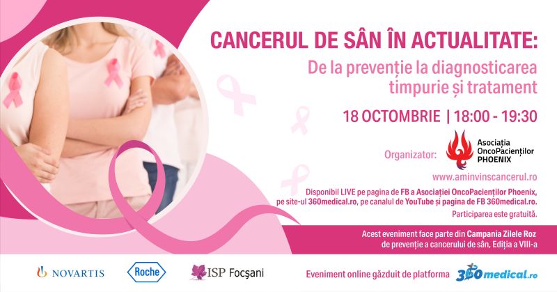 "Cancerul de sân în actualitate - De la prevenţie la diagnostic şi tratament timpuriu"